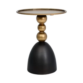 ΜΕΤΑΛΛΙΚΟ ΣΤΡΟΓΓΥΛΟ ΤΡΑΠΕΖΑΚΙ ΓΩΝΙΑΣ Fylliana FL012 ΜΑΥΡΟ-ΜΠΡΟΝΖΕ ΧΡΩΜΑ 50x55εκ