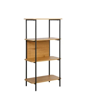 ΒΙΒΛΙΟΘΗΚΗ-ΡΑΦΙΕΡΑ ΜΕΤΑΛΛΙΚΗ Fylliana FL2504 BLACK OAK ΧΡΩΜΑ 60x36x122εκ