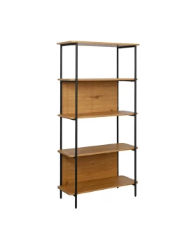 ΒΙΒΛΙΟΘΗΚΗ-ΡΑΦΙΕΡΑ ΜΕΤΑΛΛΙΚΗ Fylliana FL2504 BLACK OAK ΧΡΩΜΑ 60x36x158εκ