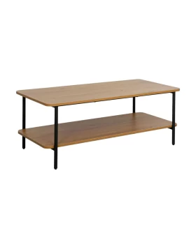 ΜΕΤΑΛΛΙΚΟ ΤΡΑΠΕΖΙ ΣΑΛΟΝΙΟΥ Fylliana FL2504 BLACK OAK ΧΡΩΜΑ 100x50x40εκ