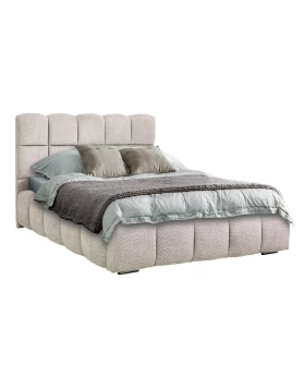 ΔΙΠΛΟ ΚΡΕΒΑΤΙ Fylliana Velora ΜΠΕΖ ΧΡΩΜΑ 185x223x125εκ (160x200)