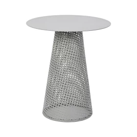 ΣΤΡΟΓΓΥΛΟ ΤΡΑΠΕΖΑΚΙ ΣΑΛΟΝΙΟΥ Fylliana FL2902 ΓΚΡΙ ΧΡΩΜΑ 40x46εκ