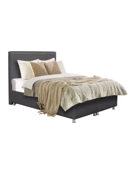 ΚΡΕΒΑΤΙ Fylliana New Nicolle ΓΚΡΙ ΜΕ ΑΠΟΘ ΧΩΡΟ 208x162x130εκ (160*200)