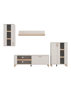 ΚΕΝΤΡΟ ΨΥΧΑΓΩΓΙΑΣ-ΣΥΝΘΕΣΗ SHEFFIELD CASMERE/ARTISAN OAK 289x40x181εκ