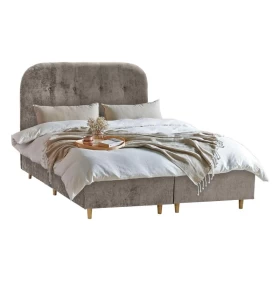 ΔΙΠΛΟ ΚΡΕΒΑΤΙ Fylliana New Amsterdam ΜΠΕΖ ΧΡΩΜΑ ΥΦΑΣΜΑΤΟΣ 160x208x124εκ (160x200)