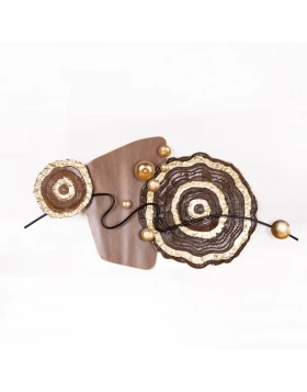 ΔΙΑΚΟΣΜΗΤΙΚΟ ΤΟΙΧΟΥ ΜΕΤΑΛΛΙΚΟ ΚΑΦΕ - ΜΠΕΖ - ΧΡΥΣΟ 111x5x55cm