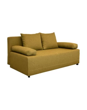 ΚΑΝΑΠΕΣ-ΚΡΕΒΑΤΙ Fylliana Nuvia ΚΙΤΡΙΝΟ ΥΦΑΣΜΑ 190x80x85εκ