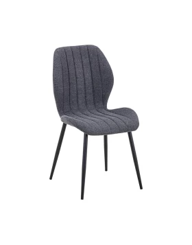 ΚΑΡΕΚΛΑ ΤΡΑΠΕΖΑΡΙΑΣ Fylliana FL089 ΓΚΡΙ ΥΦΑΣΜΑ ΜΕ ΜΑΥΡΑ ΜΕΤΑΛΛΙΚΑ ΠΟΔΙΑ 47x55x87εκ