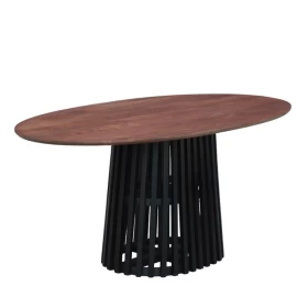 ΟΒΑΛ ΤΡΑΠΕΖΙ ΤΡΑΠΕΖΑΡΙΑΣ Fylliana Mekong ΚΑΦΕ-ΜΑΥΡΟ ΧΡΩΜΑ 180x90x76εκ