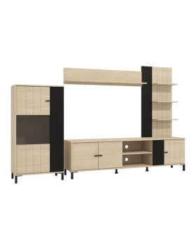 ΚΕΝΤΡΟ ΨΥΧΑΓΩΓΙΑΣ-ΣΥΝΘΕΣΗ CAMARGUE OAK-BLACK OAK 263x40x167εκ