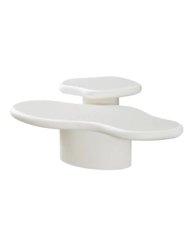 ΣΕΤ 2 ΤΡΑΠΕΖΙΑ ΣΑΛΟΝΙΟΥ Fylliana Concretto ΛΕΥΚΟ ΜΕ ΥΦΗ ΤΣΙΜΕΝΤΟΥ ΧΡΩΜΑ 121x52x32εκ & 58x44x41εκ