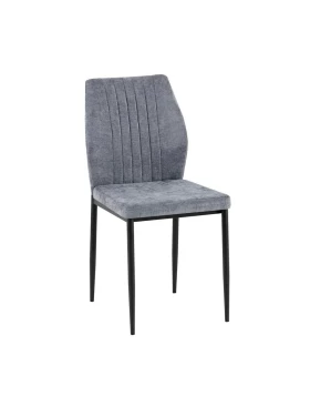 ΚΑΡΕΚΛΑ ΤΡΑΠΕΖΑΡΙΑΣ Fylliana FL25410 ΓΚΡΙ ΣΚΟΥΡΟ ΧΡΩΜΑ ΥΦΑΣΜΑ ΜΕ ΜΑΥΡΑ ΜΕΤΑΛΛΙΚΑ ΠΟΔΙΑ 42x58x87εκ