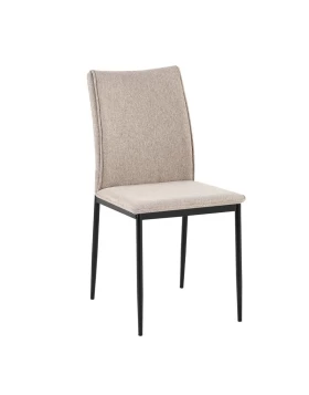 ΚΑΡΕΚΛΑ ΤΡΑΠΕΖΑΡΙΑΣ Fylliana FL25414 ΜΠΕΖ-ΚΑΦΕ ΧΡΩΜΑ ΥΦΑΣΜΑ ΜΕ ΜΑΥΡΑ ΜΕΤΑΛΛΙΚΑ ΠΟΔΙΑ 44x60x86εκ