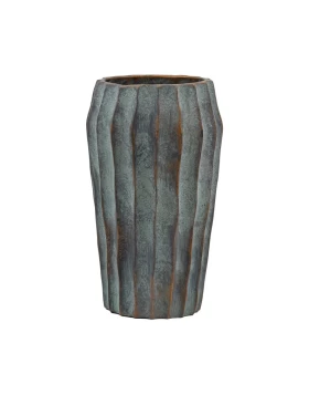 ΔΙΑΚΟΣΜΗΤΙΚΟ ΒΑΖΟ ΤΣΙΜΕΝΤΕΝΙΟ Fylliana FL22424 ΑΝΘΡΑΚΙ-ΠΡΑΣΙΝΟ ΜΕ ΜΠΡΟΝΖΕ ΛΕΠΤΟΜΕΡΕΙΕΣ ΧΡΩΜΑ 18x31εκ