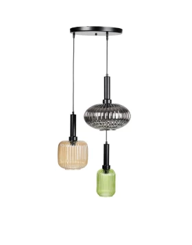 ΤΡΙΦΩΤΟ ΚΡΕΜΑΣΤΟ ΦΩΤΙΣΤΙΚΟ ΟΡΟΦΗΣ Fylliana ΦΙΜΕ-AMBER-ΠΡΑΣΙΝΟ ΧΡΩΜΑ Ε27