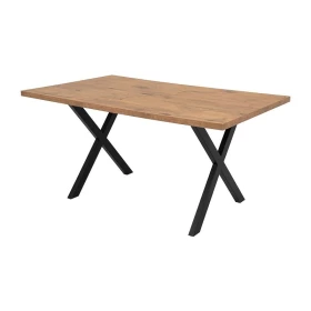 ΤΡΑΠΕΖΙ ΤΡΑΠΕΖΑΡΙΑΣ Fylliana Alfa GOLDEN OAK ΕΠΙΦΑΝΕΙΑ ΜΕ ΜΑΥΡΗ ΒΑΣΗ 140x90x75εκ