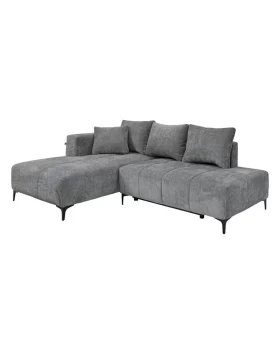 ΚΑΝΑΠΕΣ ΚΡΕΒΑΤΙ Fylliana Jasper ΑΡΙΣΤΕΡΗ ΓΩΝΙΑ ΑΝΘΡΑΚΙ ΥΦΑΣΜΑ 255x170x90εκ