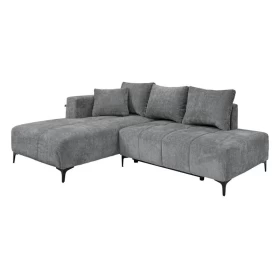 ΚΑΝΑΠΕΣ ΚΡΕΒΑΤΙ Fylliana Jasper ΑΡΙΣΤΕΡΗ ΓΩΝΙΑ ΑΝΘΡΑΚΙ ΥΦΑΣΜΑ 255x170x90εκ