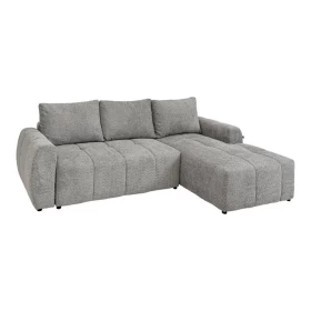 ΚΑΝΑΠΕΣ ΚΡΕΒΑΤΙ Fylliana Indigo ΔΕΞΙΑ ΓΩΝΙΑ ΓΚΡΙ ΥΦΑΣΜΑ 280x170x90εκ