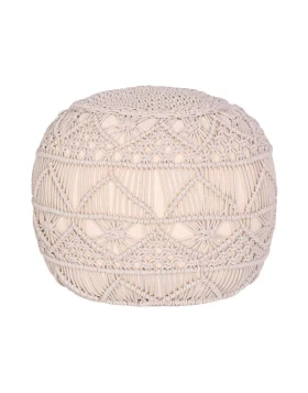 ΔΙΑΚΟΣΜΗΤΙΚΟ ΠΟΥΦ ΜΑΚΡΑΜΕ Fylliana ΦΥΣΙΚΟ ΧΡΩΜΑ 45x45x40εκ