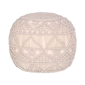 ΔΙΑΚΟΣΜΗΤΙΚΟ ΠΟΥΦ ΜΑΚΡΑΜΕ Fylliana ΦΥΣΙΚΟ ΧΡΩΜΑ 45x45x40εκ