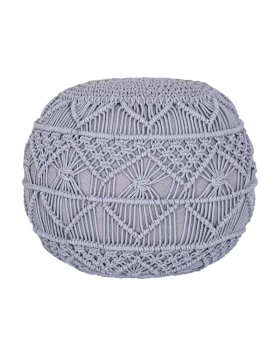 ΔΙΑΚΟΣΜΗΤΙΚΟ ΠΟΥΦ ΜΑΚΡΑΜΕ Fylliana ΑΝΟΙΧΤΟ ΓΚΡΙ ΧΡΩΜΑ 45x45x40εκ