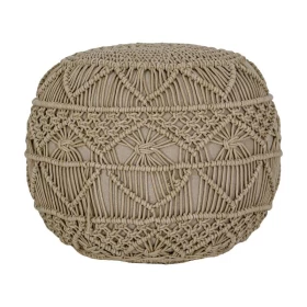 ΔΙΑΚΟΣΜΗΤΙΚΟ ΠΟΥΦ ΜΑΚΡΑΜΕ Fylliana ΜΠΕΖ ΧΡΩΜΑ 45x45x40εκ