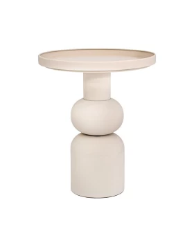 ΣΤΡΟΓΓΥΛΟ ΜΕΤΑΛΛΙΚΟ ΤΡΑΠΕΖΑΚΙ Fylliana FL620243 ΚΡΕΜ ΧΡΩΜΑ 40x49εκ