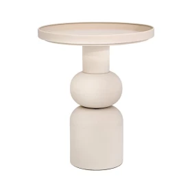 ΣΤΡΟΓΓΥΛΟ ΜΕΤΑΛΛΙΚΟ ΤΡΑΠΕΖΑΚΙ Fylliana FL620243 ΚΡΕΜ ΧΡΩΜΑ 40x49εκ