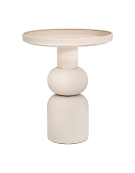 ΣΤΡΟΓΓΥΛΟ ΜΕΤΑΛΛΙΚΟ ΤΡΑΠΕΖΑΚΙ Fylliana FL620244 ΚΡΕΜ ΧΡΩΜΑ 45x55εκ