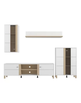 ΚΕΝΤΡΟ ΨΥΧΑΓΩΓΙΑΣ-ΣΥΝΘΕΣΗ PECKHAM ΛΕΥΚΟ-OAK 260x40x183εκ