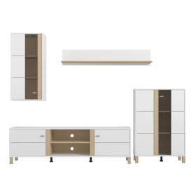 ΚΕΝΤΡΟ ΨΥΧΑΓΩΓΙΑΣ-ΣΥΝΘΕΣΗ PECKHAM ΛΕΥΚΟ-OAK 260x40x183εκ