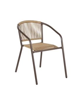 ΠΟΛΥΘΡΟΝΑ ΚΗΠΟΥ Fyllianna FL11465 ΑΠΟ ΣΥΝΘΕΤΙΚΟ RATTAN MΕ ΜΕΤΑΛΛΙΚΟ ΣΚΕΛΕΤΟ ΚΑΦΕ ΧΡΩΜΑ 54x63x74εκ