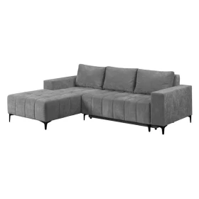 ΓΩΝΙΑΚΟΣ ΚΑΝΑΠΕΣ ΚΡΕΒΑΤΙ BOGOTA ΑΡΙΣΤΕΡΗ ΓΩΝΙΑ ΓΚΡΙ ΧΡΩΜΑ 245x184x80εκ