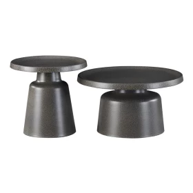 ΣΕΤ 2 ΤΡΑΠΕΖΑΚΙΑ ΣΑΛΟΝΙΟΥ Fylliana FL830 ΜΑΥΡΟ ΧΡΩΜΑ 50x47εκ & 70x39εκ