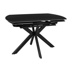 ΤΡΑΠΕΖΙ ΤΡΑΠΕΖΑΡΙΑΣ ΕΠΕΚΤΕΙΝΟΜΕΝΟ Fylliana Armonia ΜΕ ΜΑΥΡΗ ΚΕΡΑΜΙΚΗ ΕΠΙΦΑΝΕΙΑ ΚΑΙ ΜΕΤΑΛΛΙΚΑ ΠΟΔΙΑ 120-180x90x75εκ