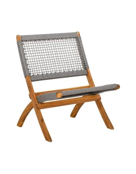 ΚΑΡΕΚΛΑ ΚΗΠΟΥ Fylliana Lyra ΦΥΣΙΚΟ ΞΥΛΟ ΑΚΑΚΙΑΣ ΜΕ ΓΚΡΙ ΚΟΡΔΟΝΙ 72x60x75εκ