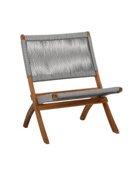 ΚΑΡΕΚΛΑ ΚΗΠΟΥ Fylliana Ivy ΦΥΣΙΚΟ ΞΥΛΟ ΑΚΑΚΙΑΣ ΜΕ ΓΚΡΙ ΚΟΡΔΟΝΙ 72x60x75εκ