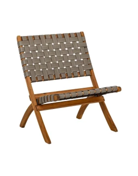 ΚΑΡΕΚΛΑ ΚΗΠΟΥ Fylliana Solena ΦΥΣΙΚΟ ΞΥΛΟ ΑΚΑΚΙΑΣ ΜΕ ΓΚΡΙ PU ΙΜΑΝΤΕΣ 72x60x75εκ 