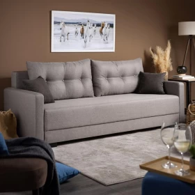 ΚΑΝΑΠΕΣ ΚΡΕΒΑΤΙ ENCO ΓΚΡΙ 220x88x77εκ