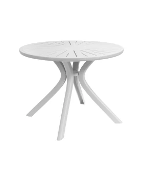 ΤΡΑΠΕΖΙ ΠΛΑΣΤΙΚΟ ΣΤΡΟΓΓΥΛΟ FYLLIANA FL8100 ΛΕΥΚΟ ΧΡΩΜΑ 100x75εκ