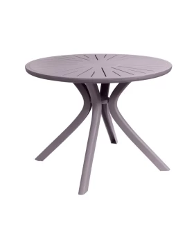 ΤΡΑΠΕΖΙ ΠΛΑΣΤΙΚΟ ΣΤΡΟΓΓΥΛΟ FYLLIANA FL8100 ΓΚΡΙ ΧΡΩΜΑ 100x75εκ