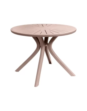 ΤΡΑΠΕΖΙ ΠΛΑΣΤΙΚΟ ΣΤΡΟΓΓΥΛΟ FYLLIANA FL8100 CAPPUCCINO ΧΡΩΜΑ 100x75εκ