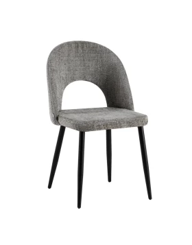 ΚΑΡΕΚΛΑ ΤΡΑΠΕΖΑΡΙΑΣ Fylliana FL2315 ΣΚΟΥΡΟ ΓΚΡΙ ΧΡΩΜΑ ΥΦΑΣΜΑΤΟΣ ΜΕ ΜΕΤΑΛΛΙΚΟ ΣΚΕΛΕΤΟ 57x49x84εκ