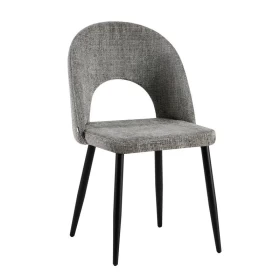 ΚΑΡΕΚΛΑ ΤΡΑΠΕΖΑΡΙΑΣ Fylliana FL2315 ΣΚΟΥΡΟ ΓΚΡΙ ΧΡΩΜΑ ΥΦΑΣΜΑΤΟΣ ΜΕ ΜΕΤΑΛΛΙΚΟ ΣΚΕΛΕΤΟ 57x49x84εκ