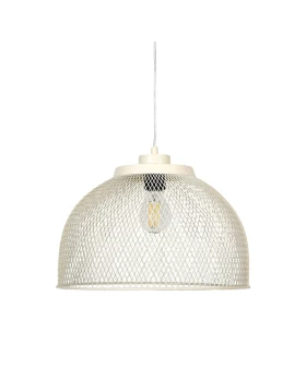 ΜΟΝΟΦΩΤΟ ΜΕΤΑΛΛΙΚΟ ΦΩΤΙΣΤΙΚΟ ΟΡΟΦΗΣ Fylliana ΜΕ ΚΑΠΕΛΟ ΠΛΕΓΜΑ ΚΡΕΜ ΧΡΩΜΑ 35x20εκ Ε27