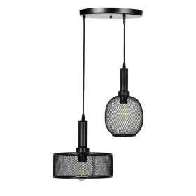 ΔΙΦΩΤΟ ΜΕΤΑΛΛΙΚΟ ΦΩΤΙΣΤΙΚΟ ΟΡΟΦΗΣ Fylliana ΜΕ ΚΑΠΕΛΟ ΠΛΕΓΜΑ ΜΑΥΡΟ ΧΡΩΜΑ Ε27