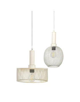 ΔΙΦΩΤΟ ΜΕΤΑΛΛΙΚΟ ΦΩΤΙΣΤΙΚΟ ΟΡΟΦΗΣ Fylliana ΜΕ ΚΑΠΕΛΟ ΠΛΕΓΜΑ ΚΡΕΜ ΧΡΩΜΑ Ε27