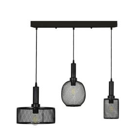 ΤΡΙΦΩΤΟ ΜΕΤΑΛΛΙΚΟ ΦΩΤΙΣΤΙΚΟ ΟΡΟΦΗΣ ΣΕ ΡΑΓΑ Fylliana ΜΕ ΚΑΠΕΛΟ ΠΛΕΓΜΑ ΜΑΥΡΟ ΧΡΩΜΑ Ε27