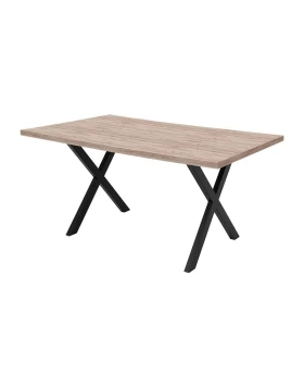 ΤΡΑΠΕΖΙ ΤΡΑΠΕΖΑΡΙΑΣ Fylliana Alfa GREY OAK ΕΠΙΦΑΝΕΙΑ ΜΕ ΜΑΥΡΗ ΒΑΣΗ 140x90x75εκ